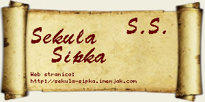 Sekula Šipka vizit kartica